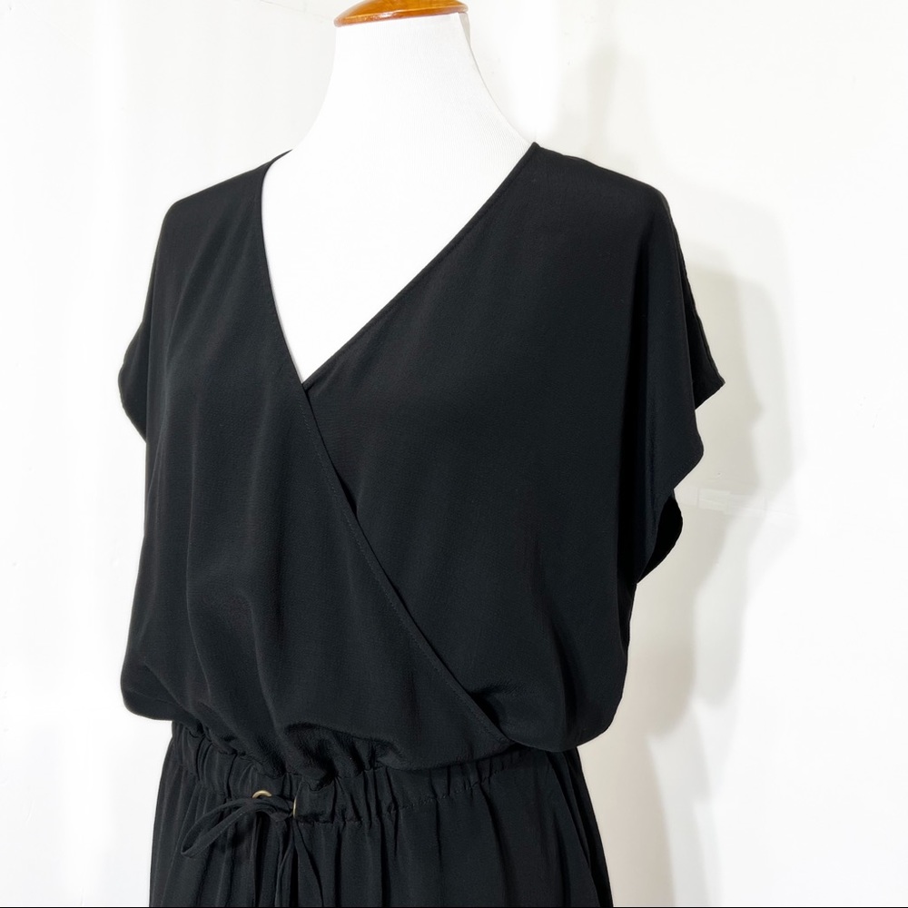 SOLD-Eileen Fisher Black Sleeveless Cropped Wide Leg Jumpsuit - Picture 3 of 12